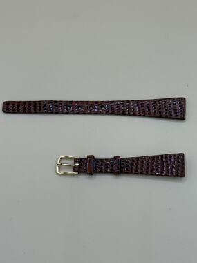 13mm KREISLER Genuine LIZARD Tan NOS Vintage Watch Band & Gold-Tone Buckle